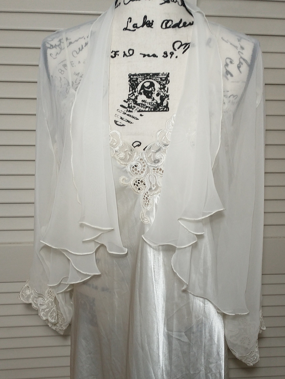 VTG Victoria Secret Gold Label Bridal Lingerie Set, Ivory Satin Dress, Size S